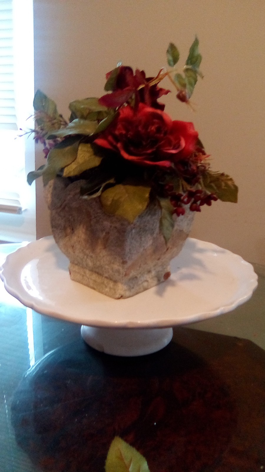 Tuscany rose Planter Made Of Terra Cotta Silk Roses ….. 10 By 8 Inches