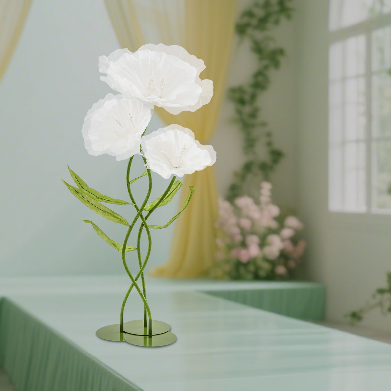 3pcs Giant Artificial Flowers Adjustable Wedding Banquet Flower Background Decor
