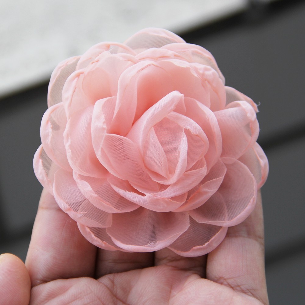 Sewing Fabric 3D Chiffon Flower DIY Chiffon Artificial Flower Burnt Edge Handmad