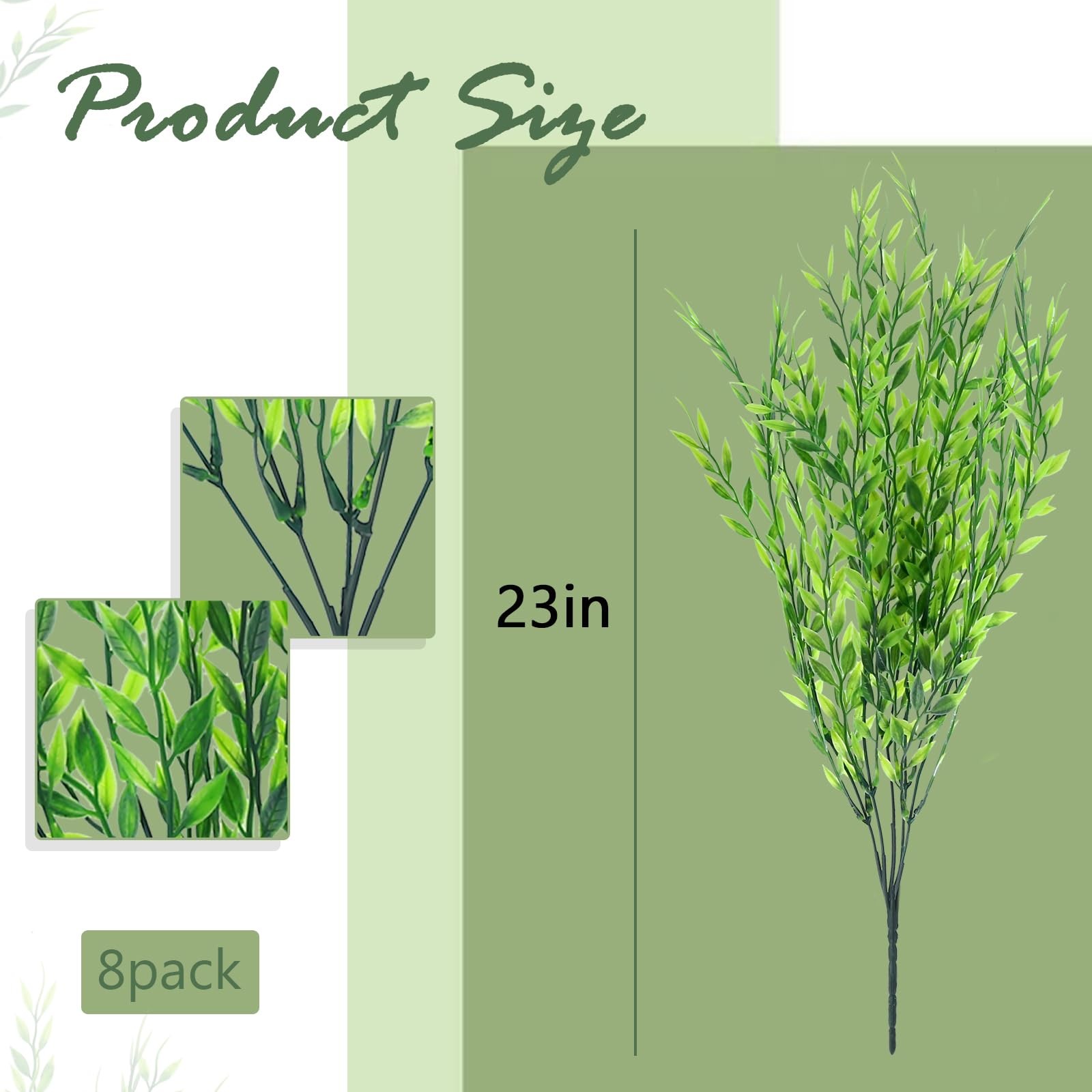 8pcs Fake Plants Weeping Willow Artificial Greenery Stems Hanging Planter Fau…