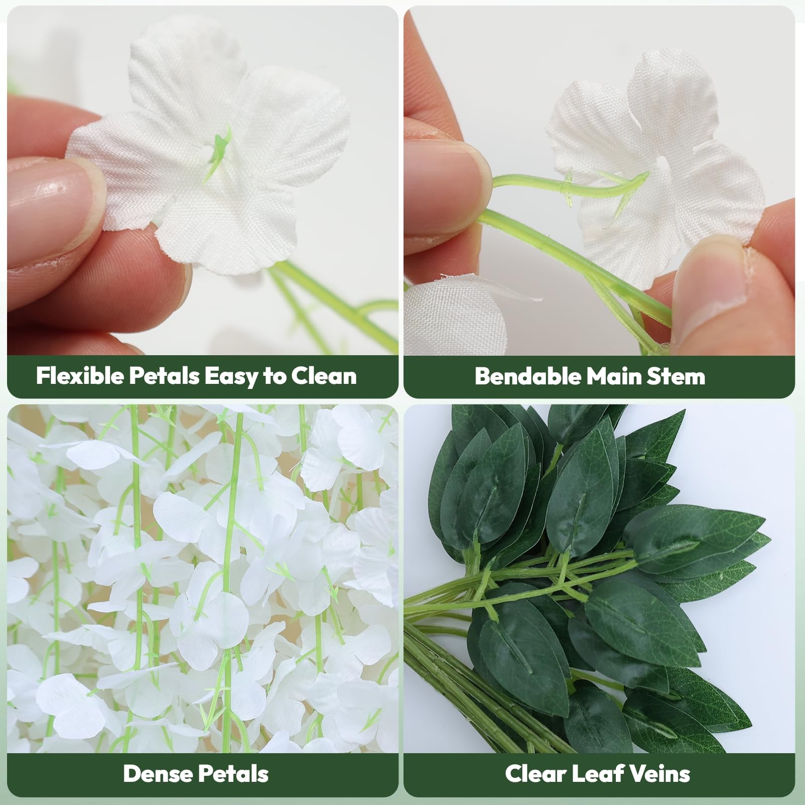 12 Pack Wisteria Hanging Flowers, Fake Hanging Flowers, 3.61 Ft Artificial Fl…