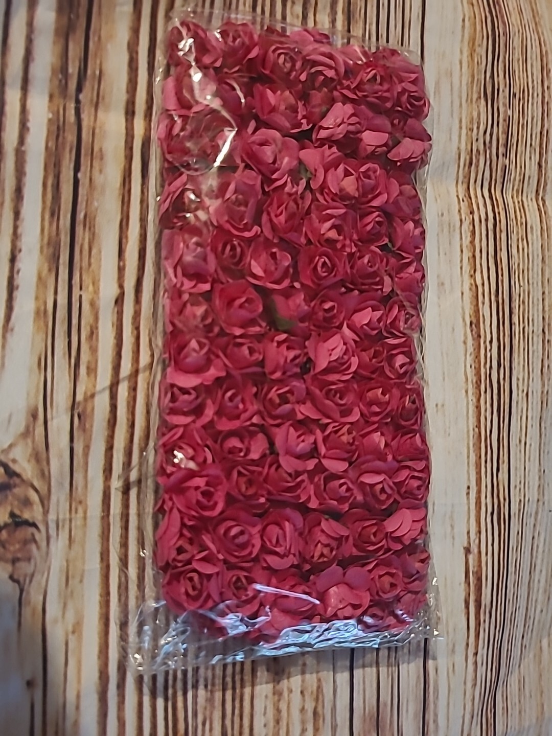100 Pc Mini Flowers On Thin Gauge Wire Majenta Roses Mulberry Paper Roses For…