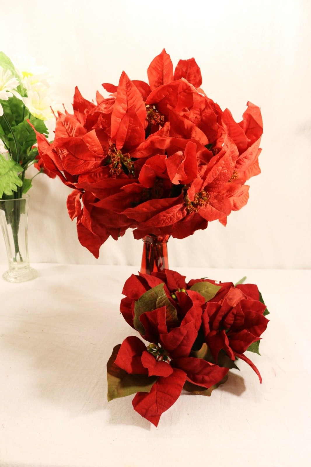 Artificial Flowers Large Lot Various Types & Colors + 6 Vases Read Description