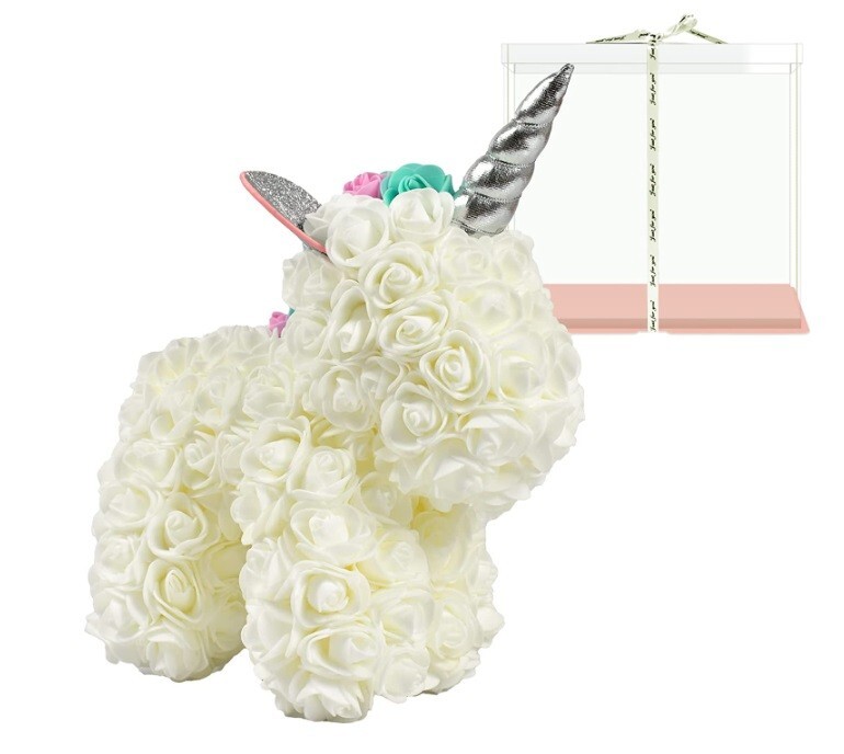 Rose Flower Unicorn Handmade Flower Mythical Beast Simulation Foam Valentine’s