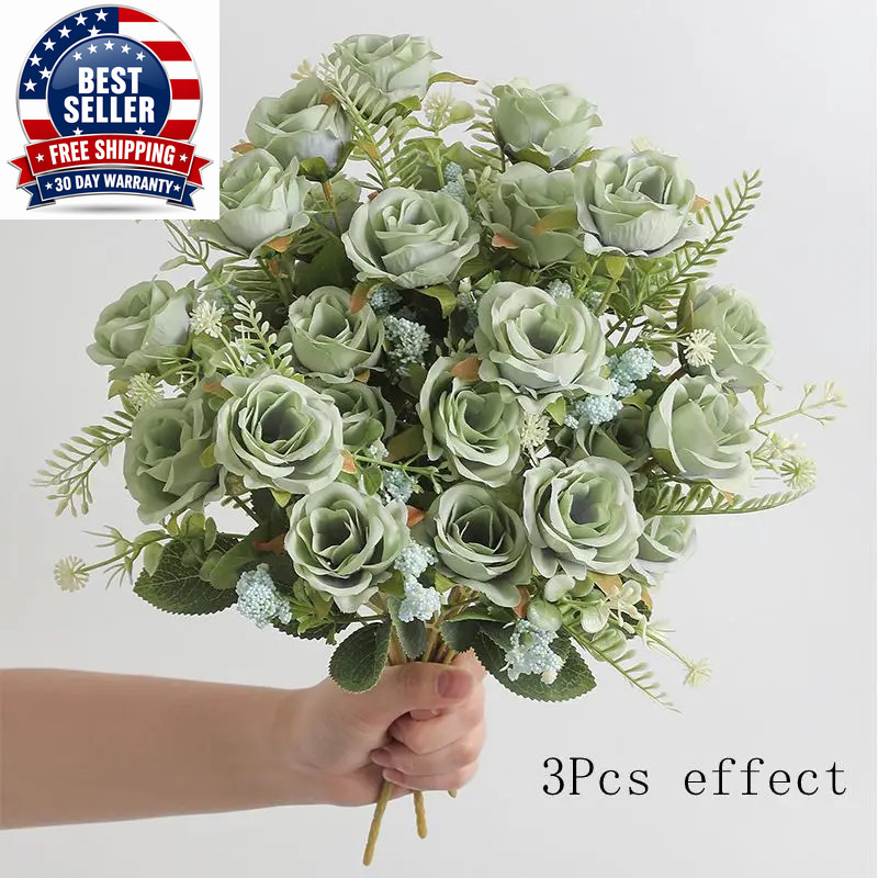 30Cm White Silk Peony Bouquet with 5 Large and 4 Small Buds for Weddings