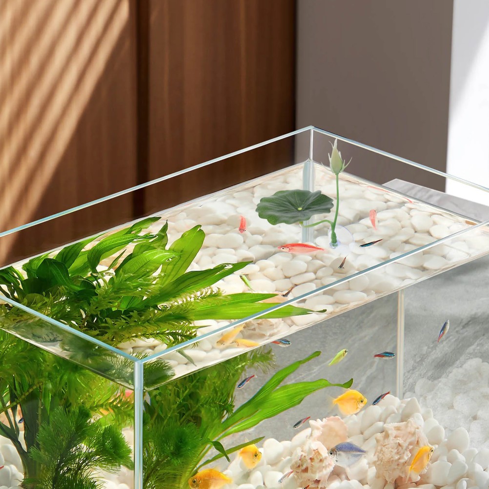 2Pcs Betta Fish Rest ABS Plastic Leaf Bed Aquarium Breeding Hide Leaf Green