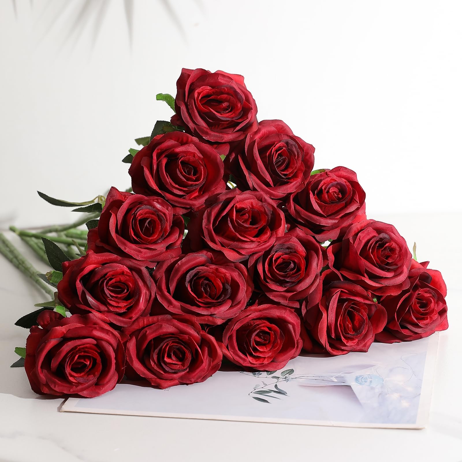 36Pcs Artificial Roses Realistic Fake Flowers Bulk Long Stem Silk Faux Roses …