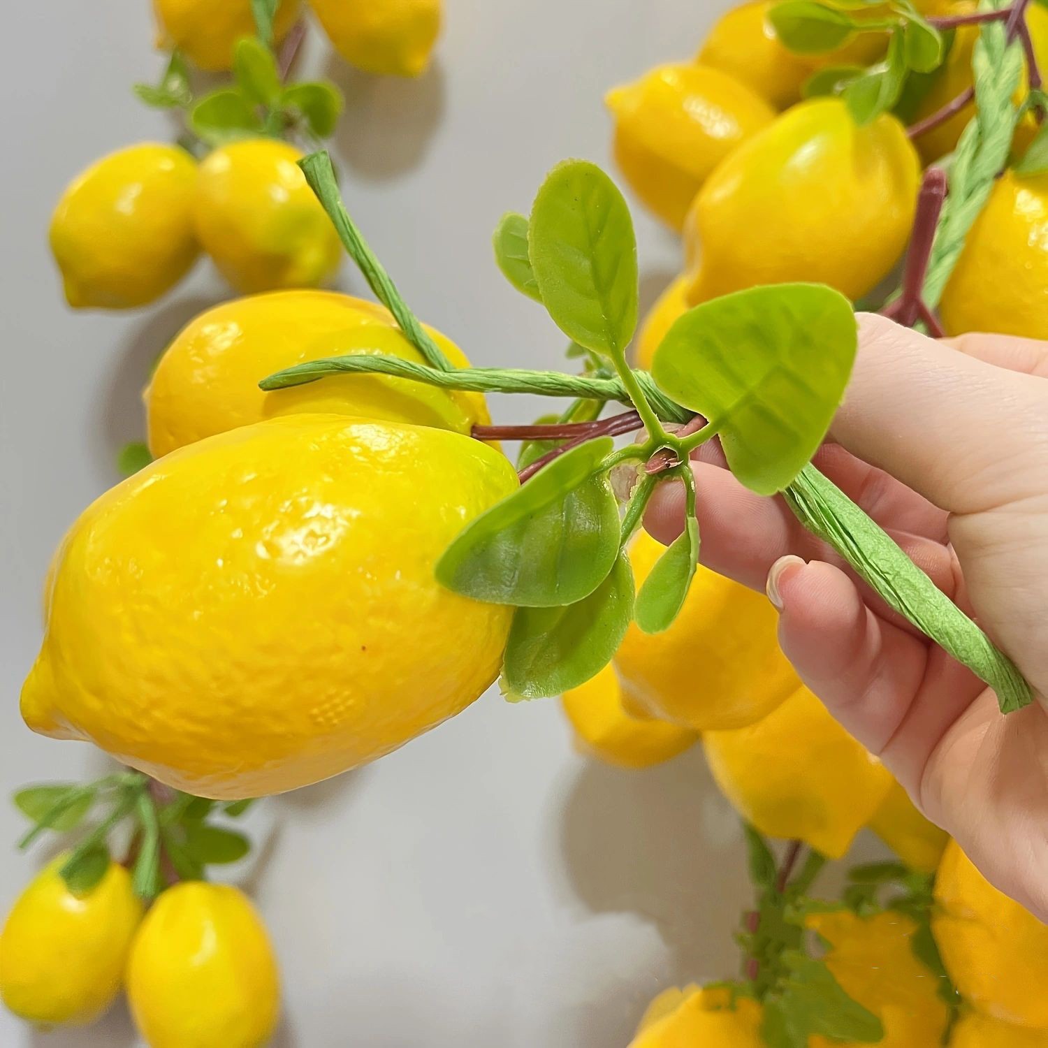 Simulat Artificial Lemon String Fake Fruit Disply Wall Hanging Home Party Decor