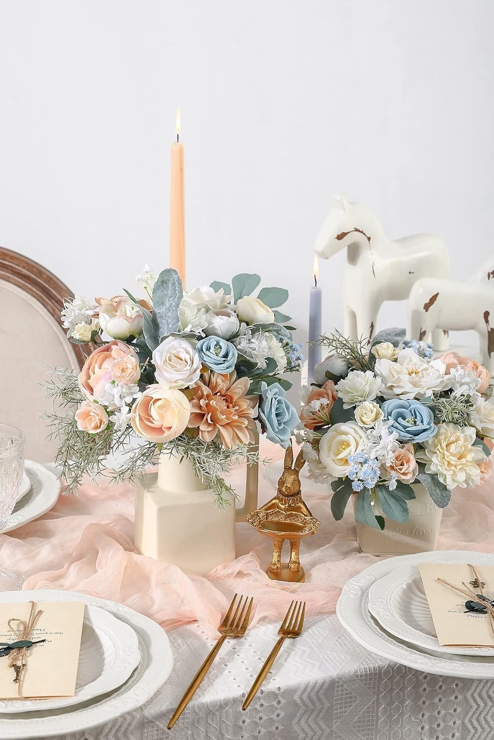 Luxurious Faux Flower Box Set: DIY Bouquets & Centerpieces in Elegant Kraft Box