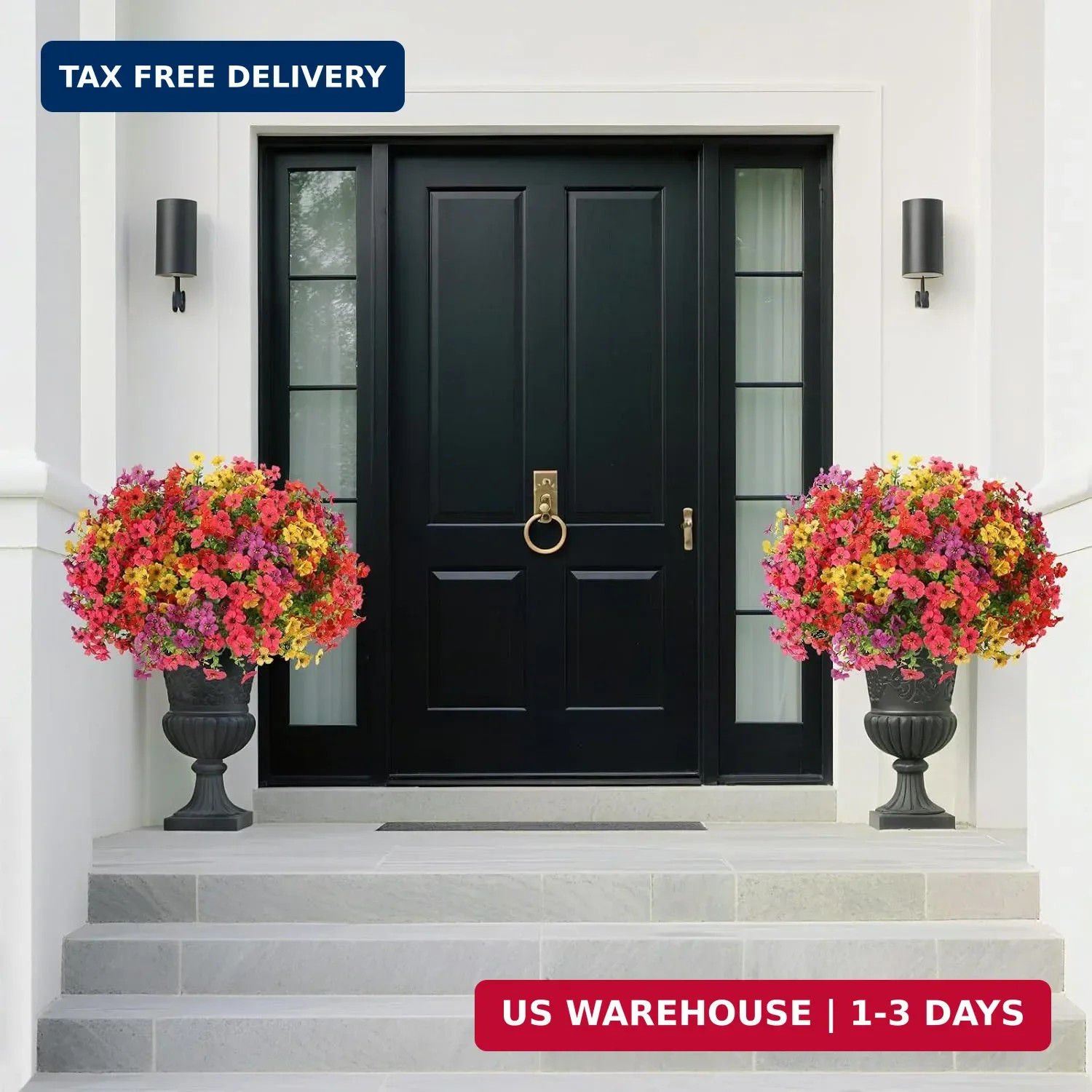SAEUYVB 32 Bundles Artificial Flowers for Outdoors,All Weather Fake Flowers | 4