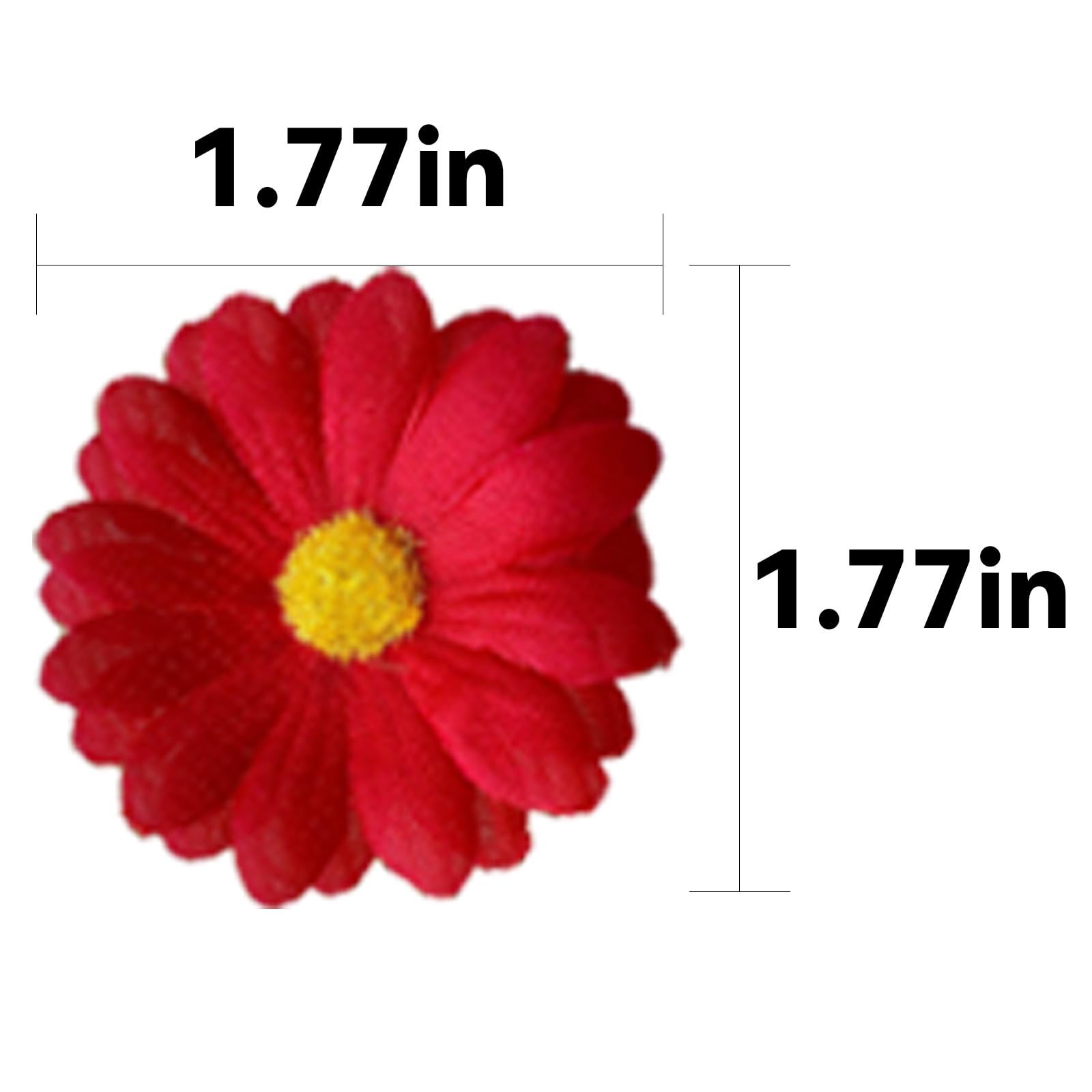 100Pcs Mini Silk Fake Flower Heads Small Faux Daisy Bulk for Crafts 3D Felt F…