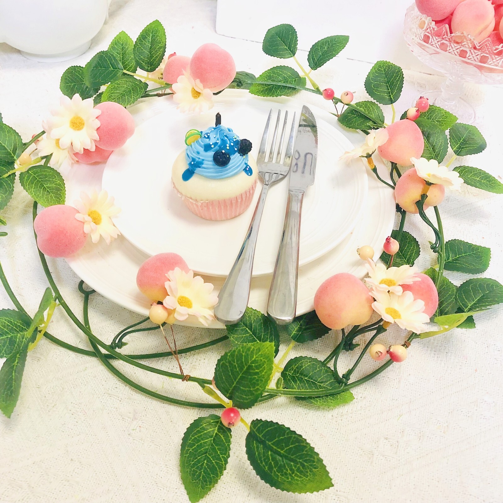Artificial Peach Flowers Plant Vine Garland for Wedding Birthday Home Decor
