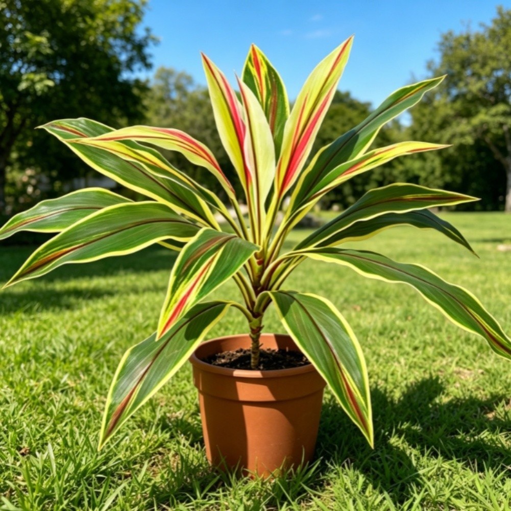 55cm Artificial Dracaena Plant Green White Green Purple Red for Indoor Styling