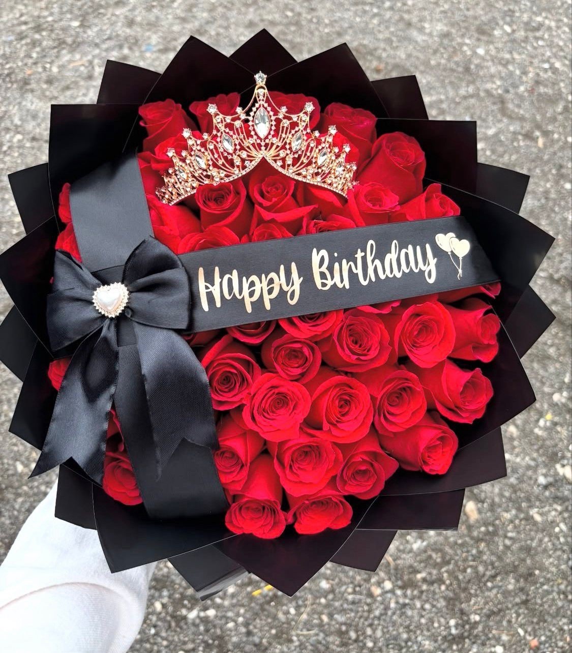 Barroeta by Isa Artificial Red Rose Bundle with Decorative Ribbons & Messages
