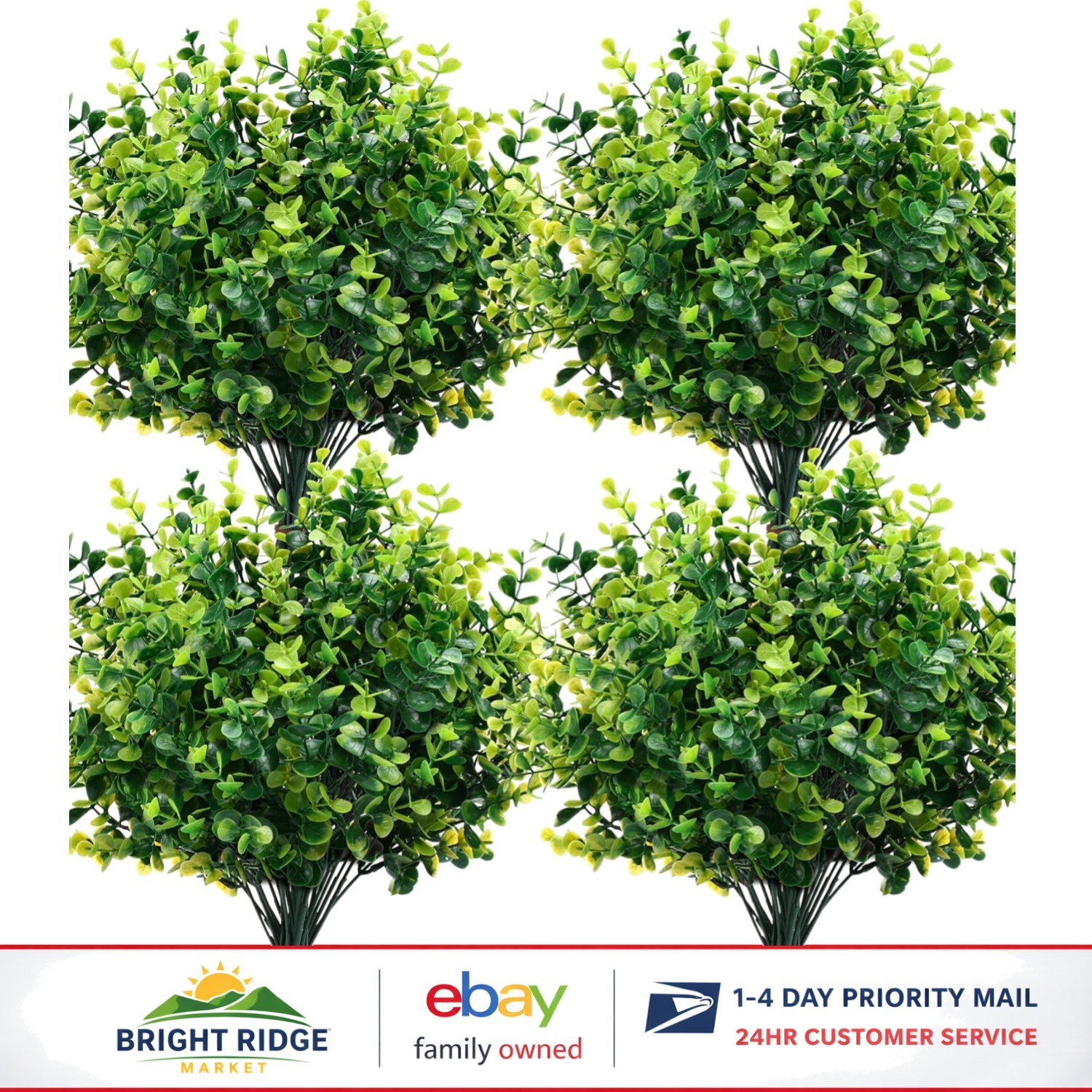 High-Quality UV Resistant Boxwood Stems, 24pcs for Vibrant Indoor Outdoor Decor