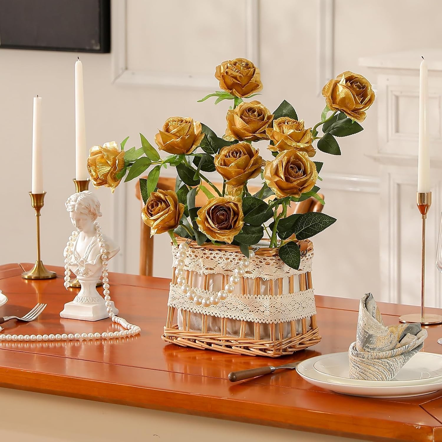 Versatile 12PCS Hypoallergenic Silk Roses – Elegant Florals for Any Occasion