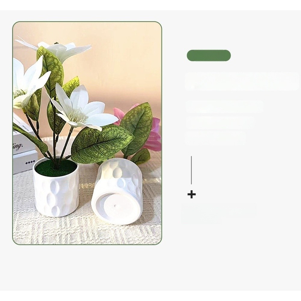 Artificial Magnolia Silk Flower For For TRIO Potted Plant Home Decor Wedding