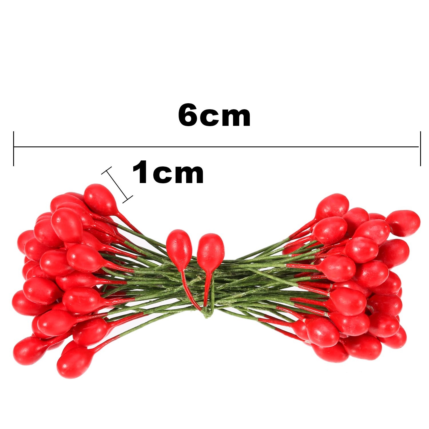300 Pcs Artificial Holly Christmas Fake Berries on 150 Wire Stems Berries Bra…