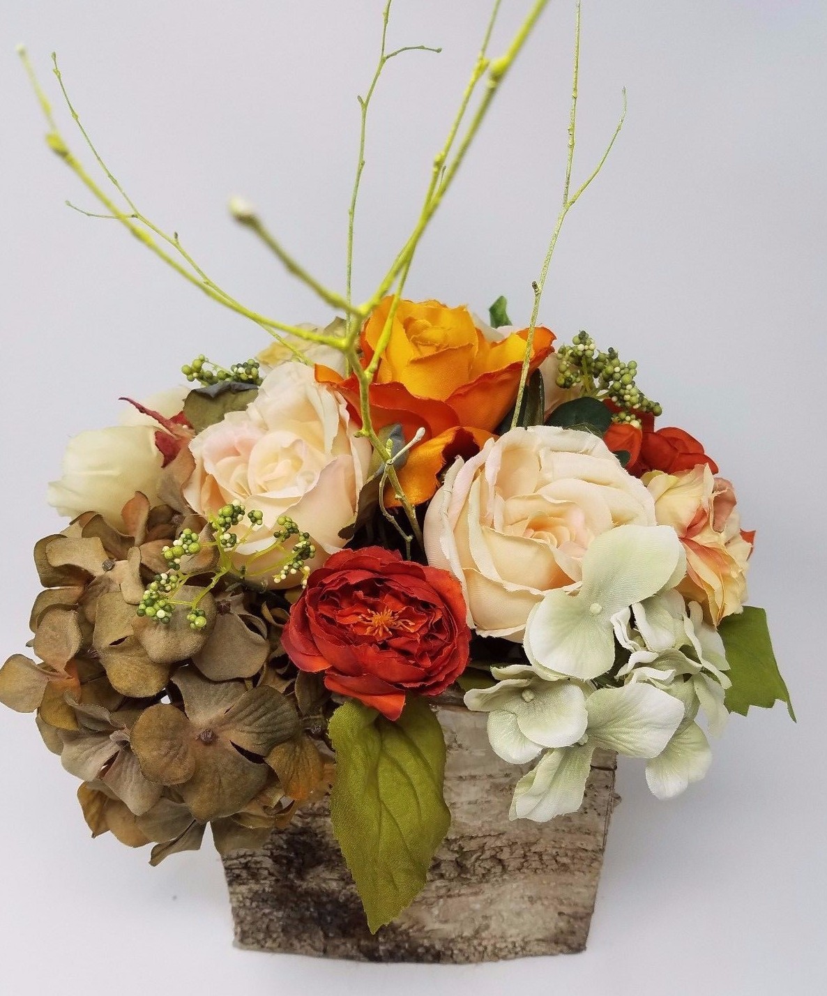 Housewarming Gift, Flower Arrangement in Wooden Box, Home Decor