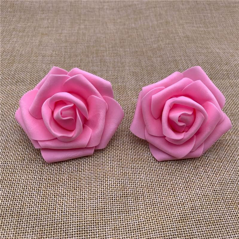 3 x 1.6 x 3 inches 100pcs DIY Real Touch 3D Artificial Foam 100pcs, Dark Pink