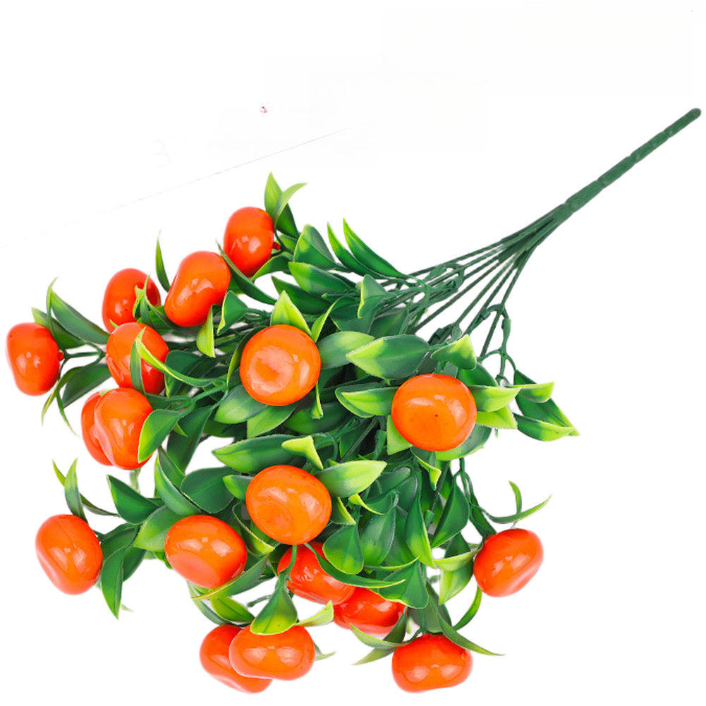 Plastic Faux Fruit Artificial Plant with 7 Prongs for Wedding Reception Decor