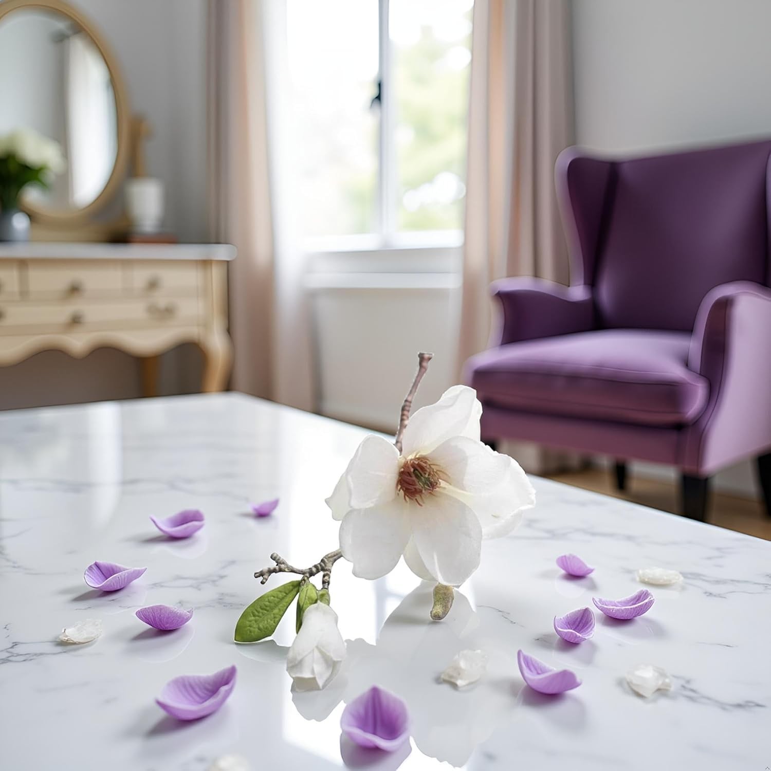 White Artificial Magnolia Fake Silk Flower Single Floral Home Decor Living Ro…