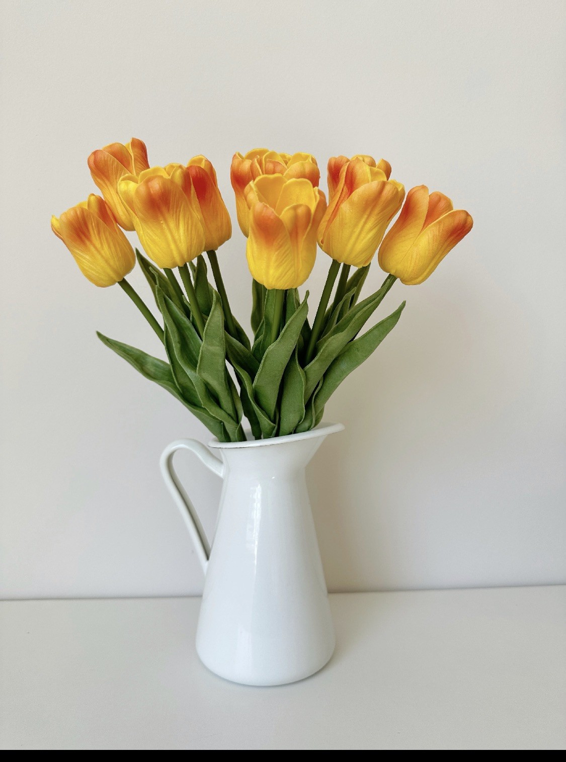 24Pcs Fake Tulips Artificial Flowers PU Artificial Tulips Real Touch Yellow