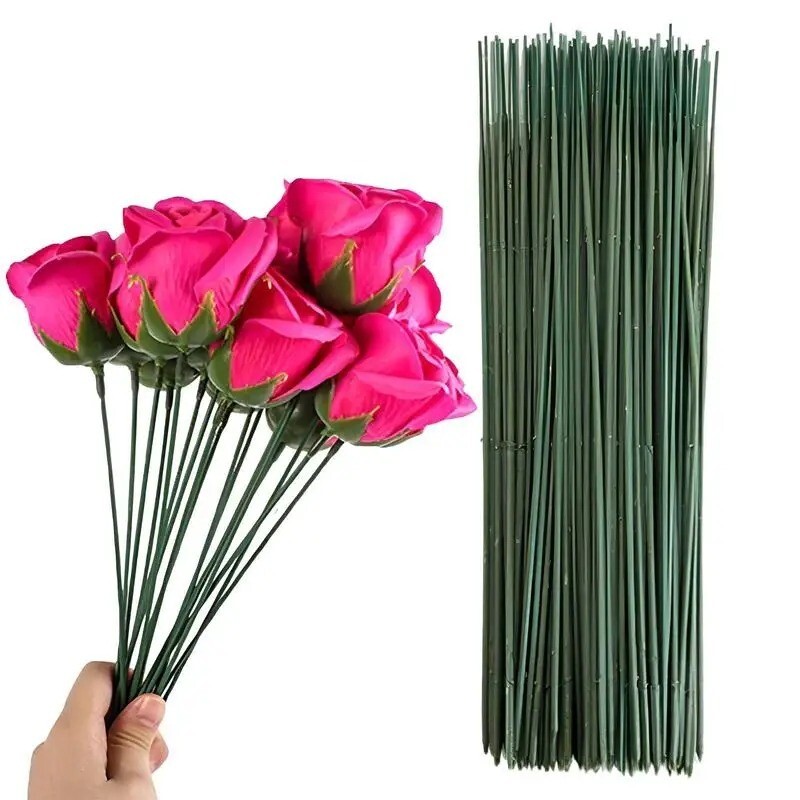 100 Pcs Bouquet Stem Wrapping Decorative Flower Roses Fresh Flowers Branch