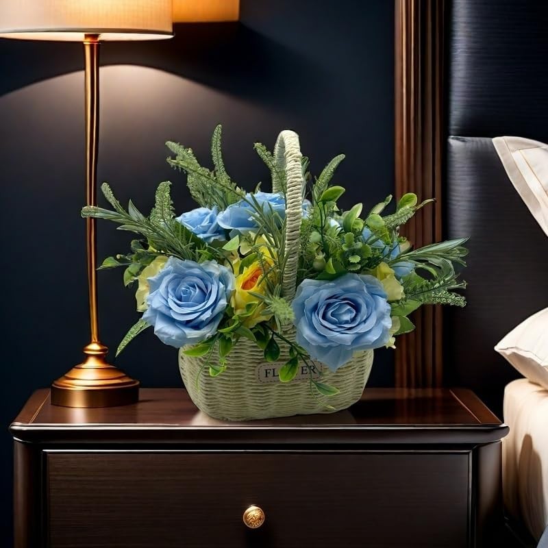 36 PCS 3.8 Inch Light Blue Artificial Silk Rose Flower Heads Fake Craft Wedding
