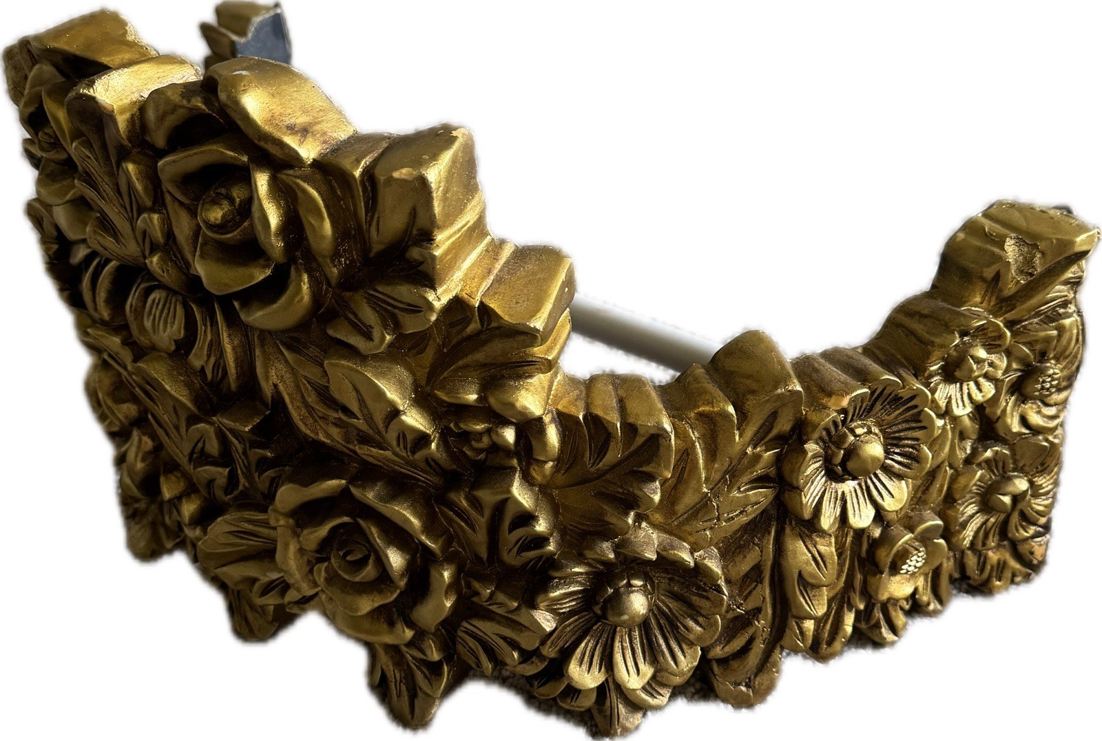 Vintage Gold Floral Canopy Crown | Ornate Roses Teester Wall Decor