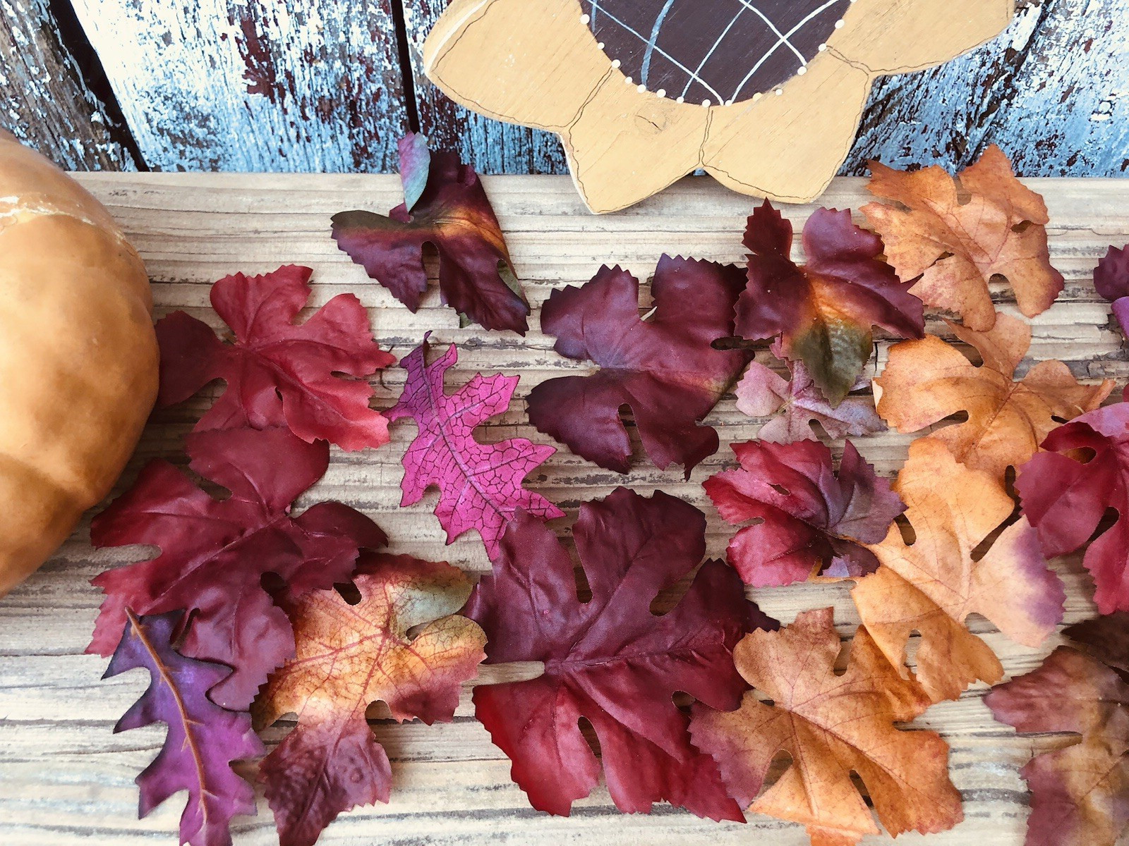 36 Redwood Forest Silk Fall Leaves Autumn Artificial LOOSE in A BAG