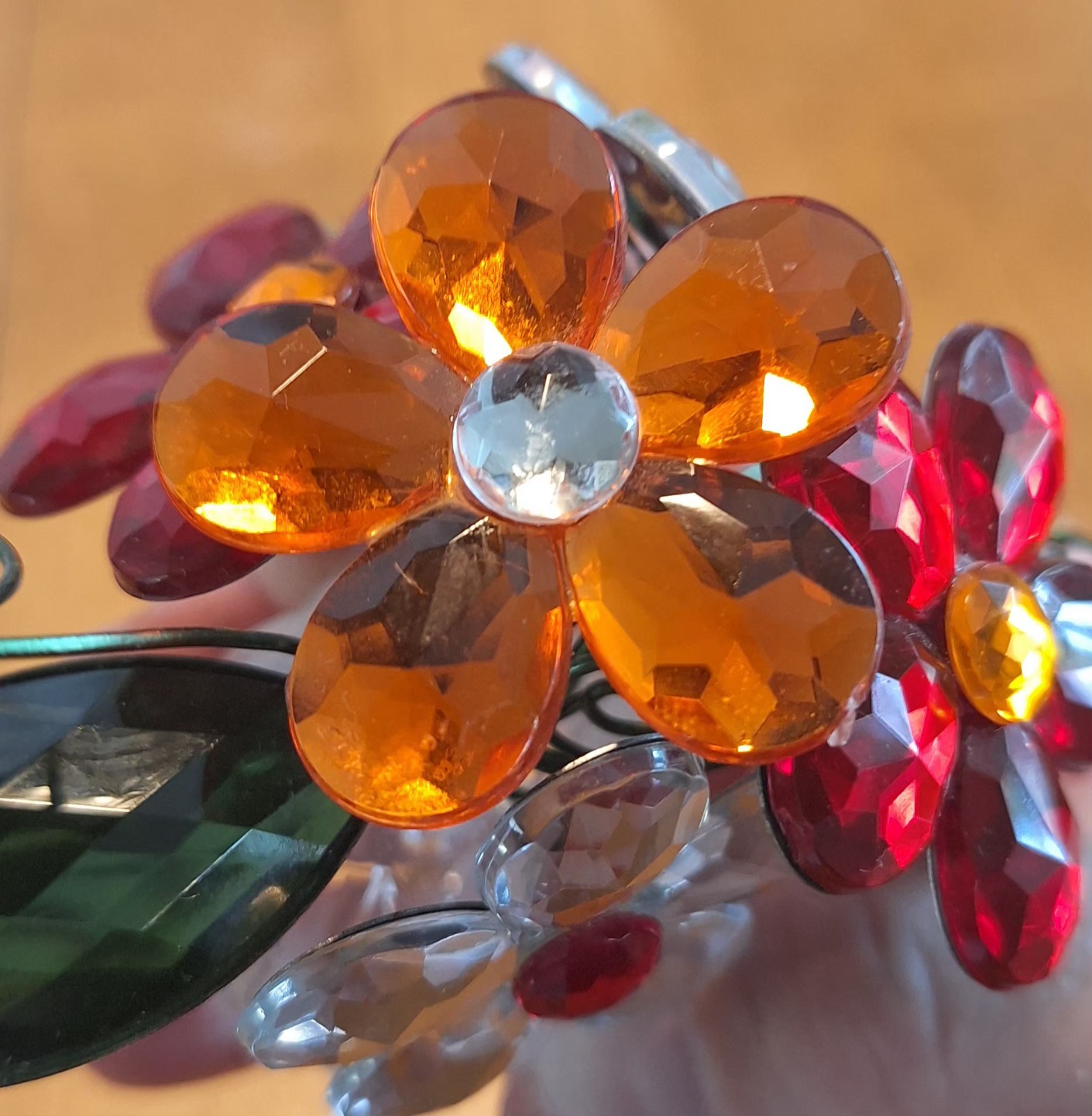 Ganz Crystal Expressions Jeweled Flower Pot Acrylic Figurine 2.5″H X 3.5″W