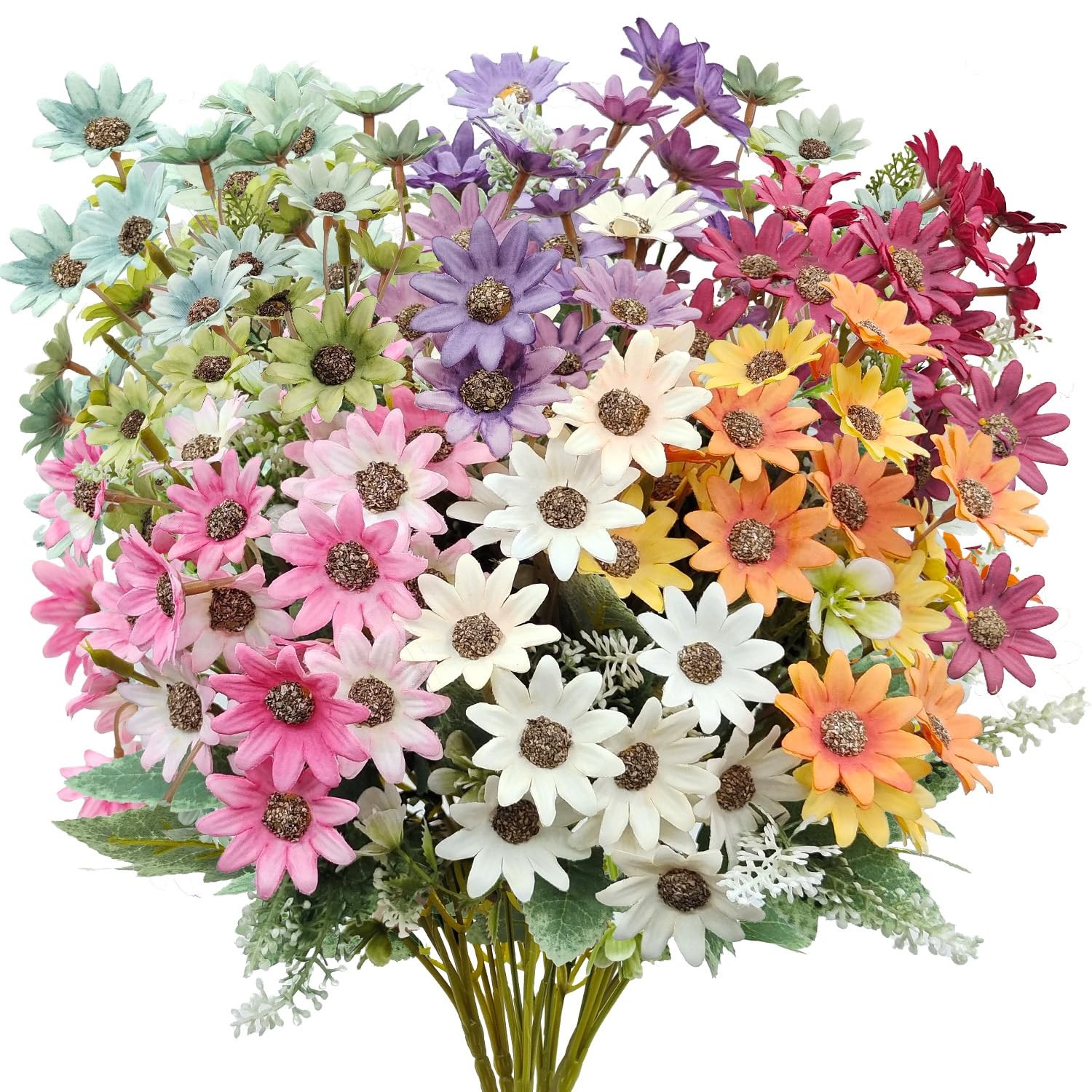 6Pcs Artificial Daisy Silk Flower Outdoor UV Resistant Fake Wildflowers Faux …