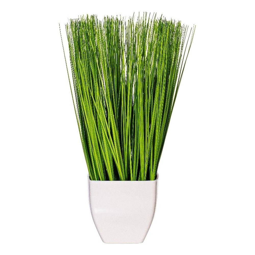Vickerman 16.5″ Contemporary Plastic Artificial Potted Grass in Green