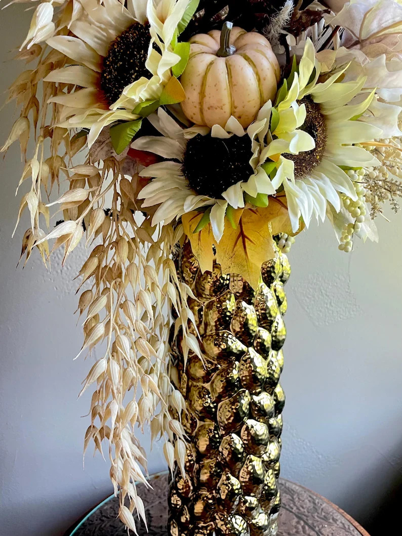 Large Sunflower Floral Arrangement: Fall Home Decor, Thanksgiving Centerpiece