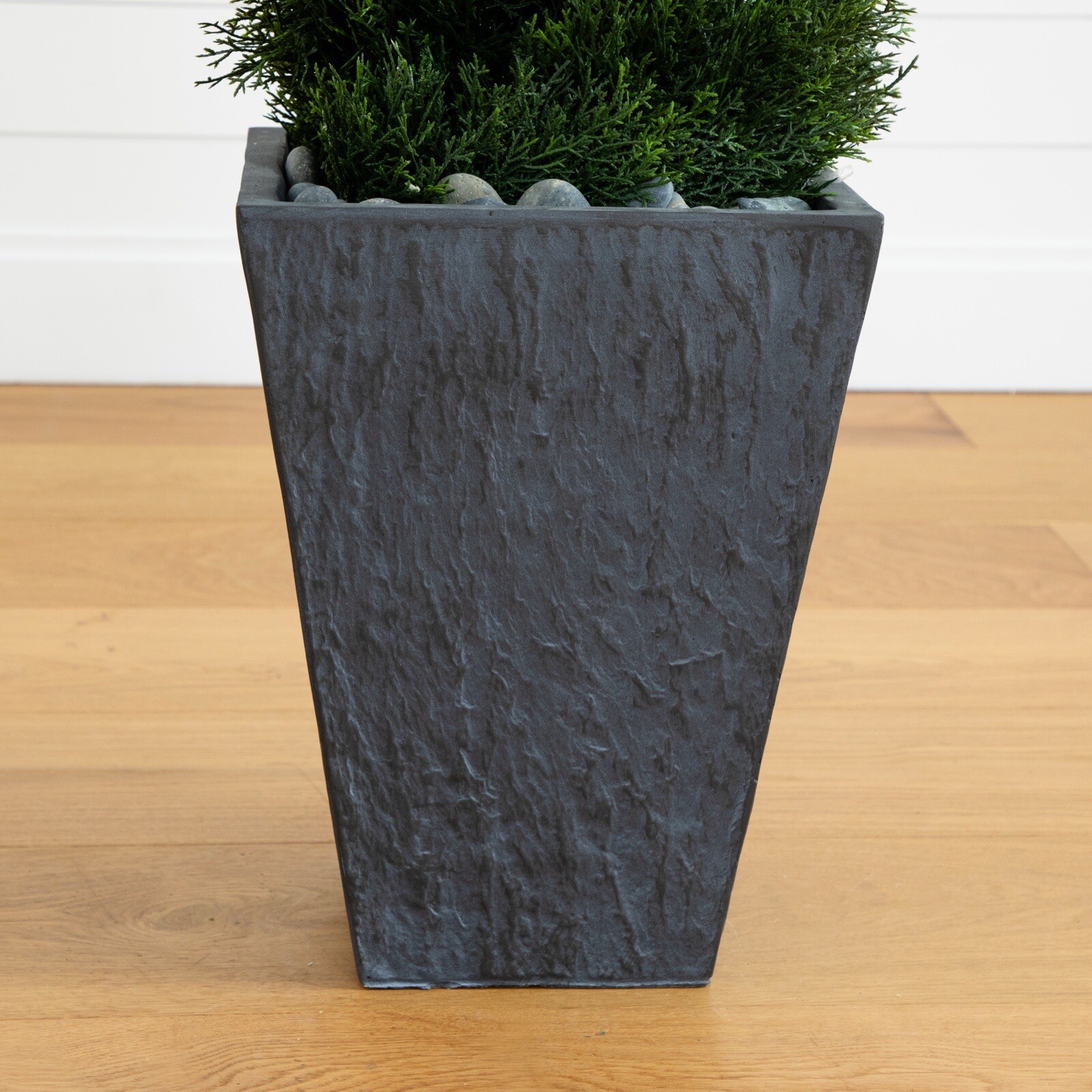 4’ Artificial Cedar Cypress Spiral Topiary Tree in Planter UV (Indoor/Outdoor).