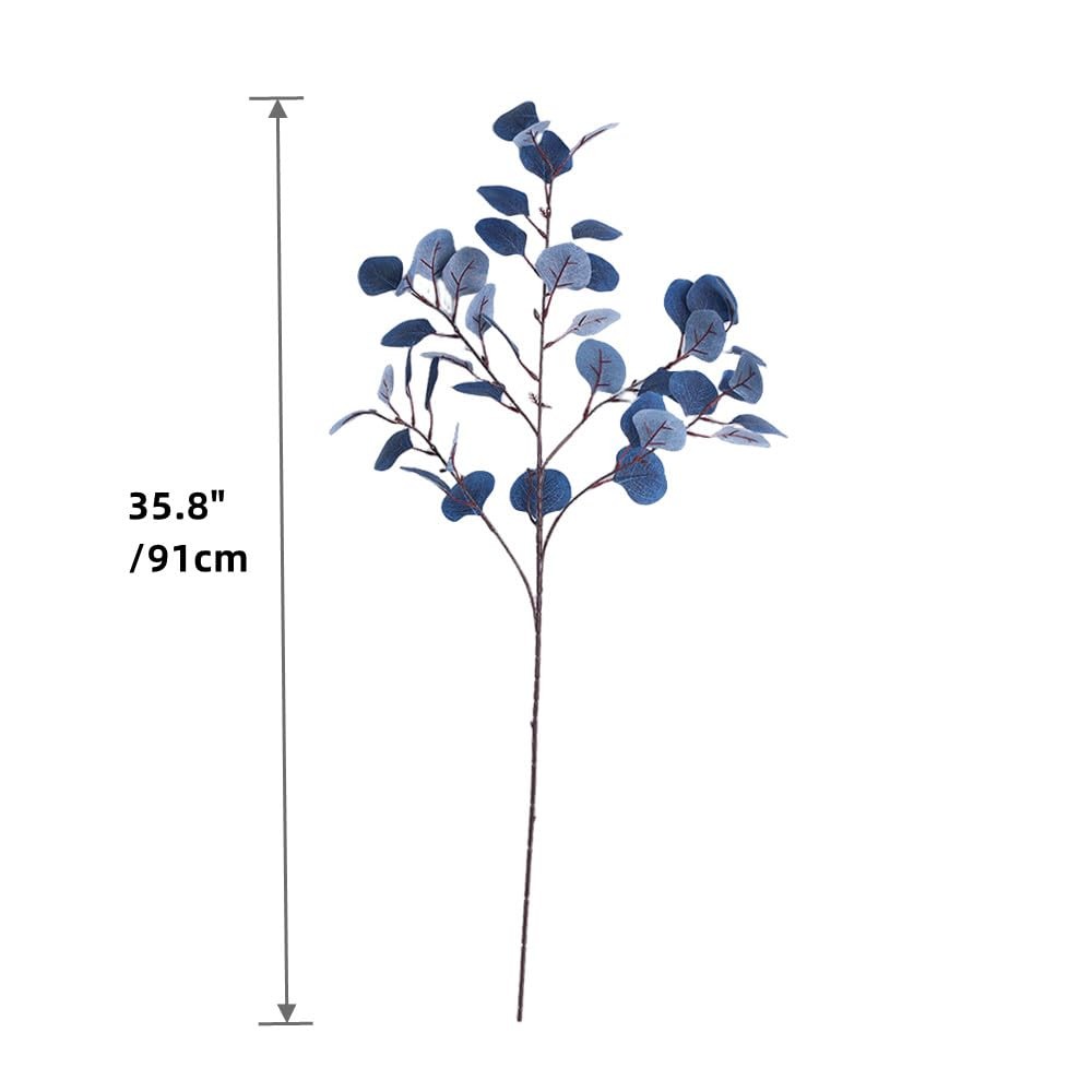 4 Pack Artificial Eucalyptus Stems Leaves 95cm Long Faux Eucalyptus Branches,…
