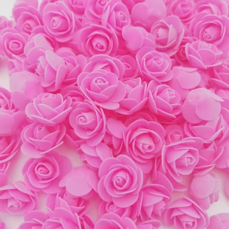 Pink Mini Foam Small Rose Heads Flowers For Crafts 1.3 Inch 120 PCS