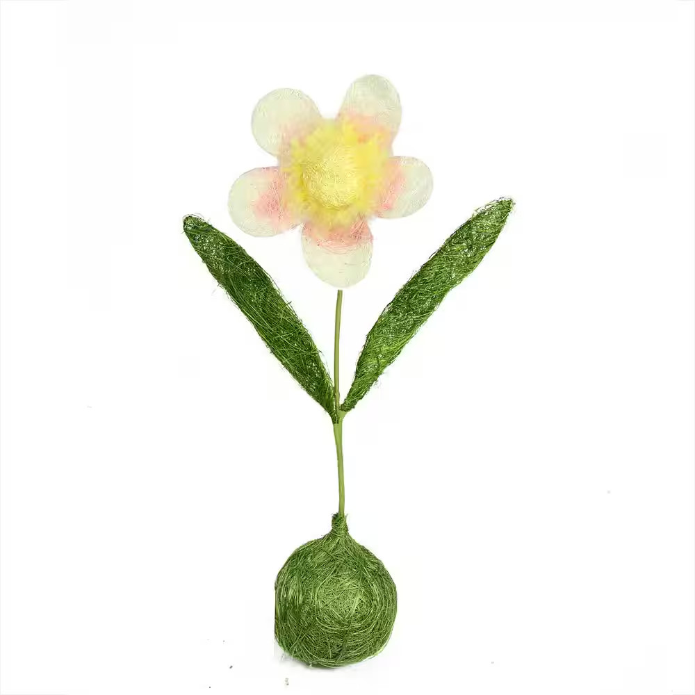 19″ Green Yellow and Pink Spring Floral Table Top Decoration
