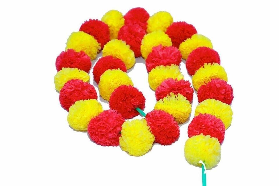50 PC Feet marigold Garlands Indian American Wedding party mantle Decoration