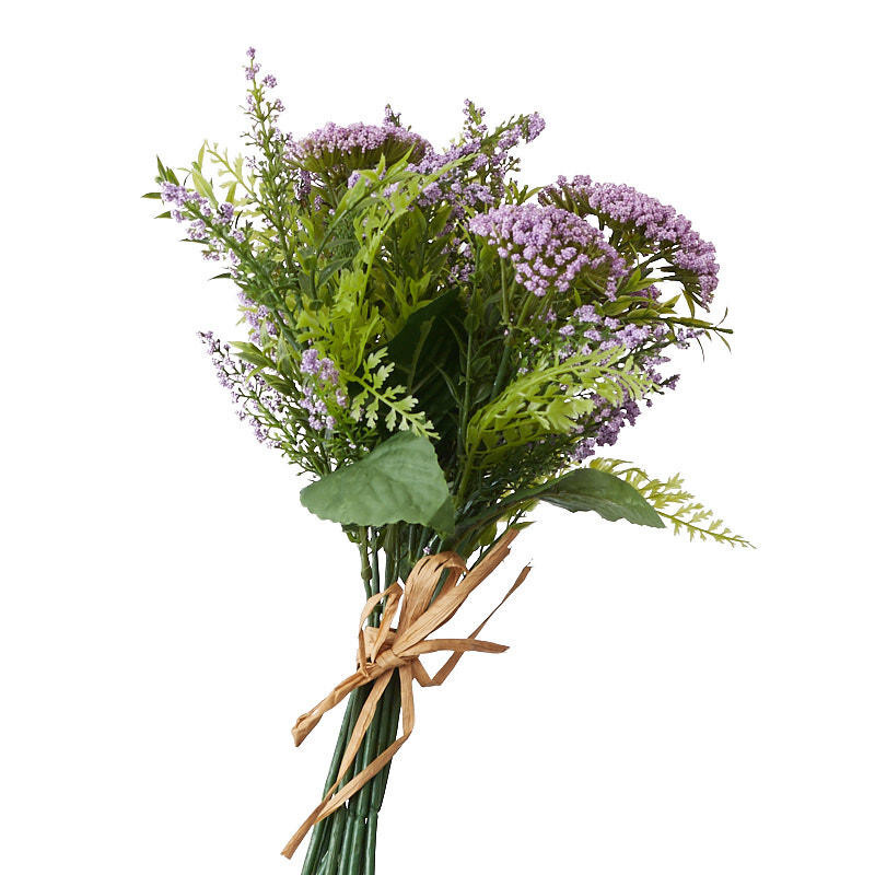 Lavender Artificial Heather and Queen Anne’s Lace 14″ Floral Bundle
