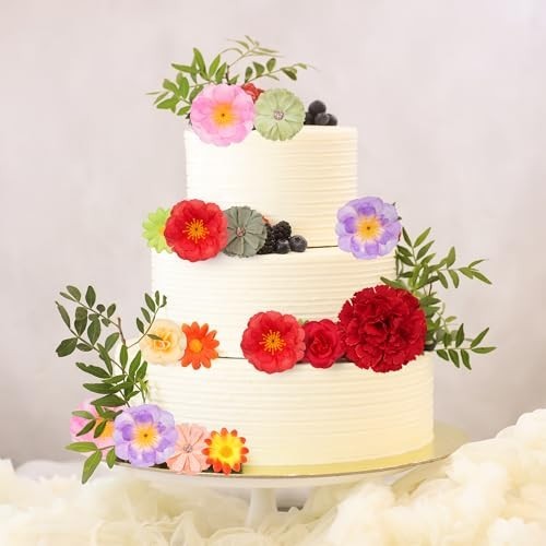 210 Pcs Mini Artificial Flowers – Multicolor Faux Rose, Daisy, Peony & Sunflower