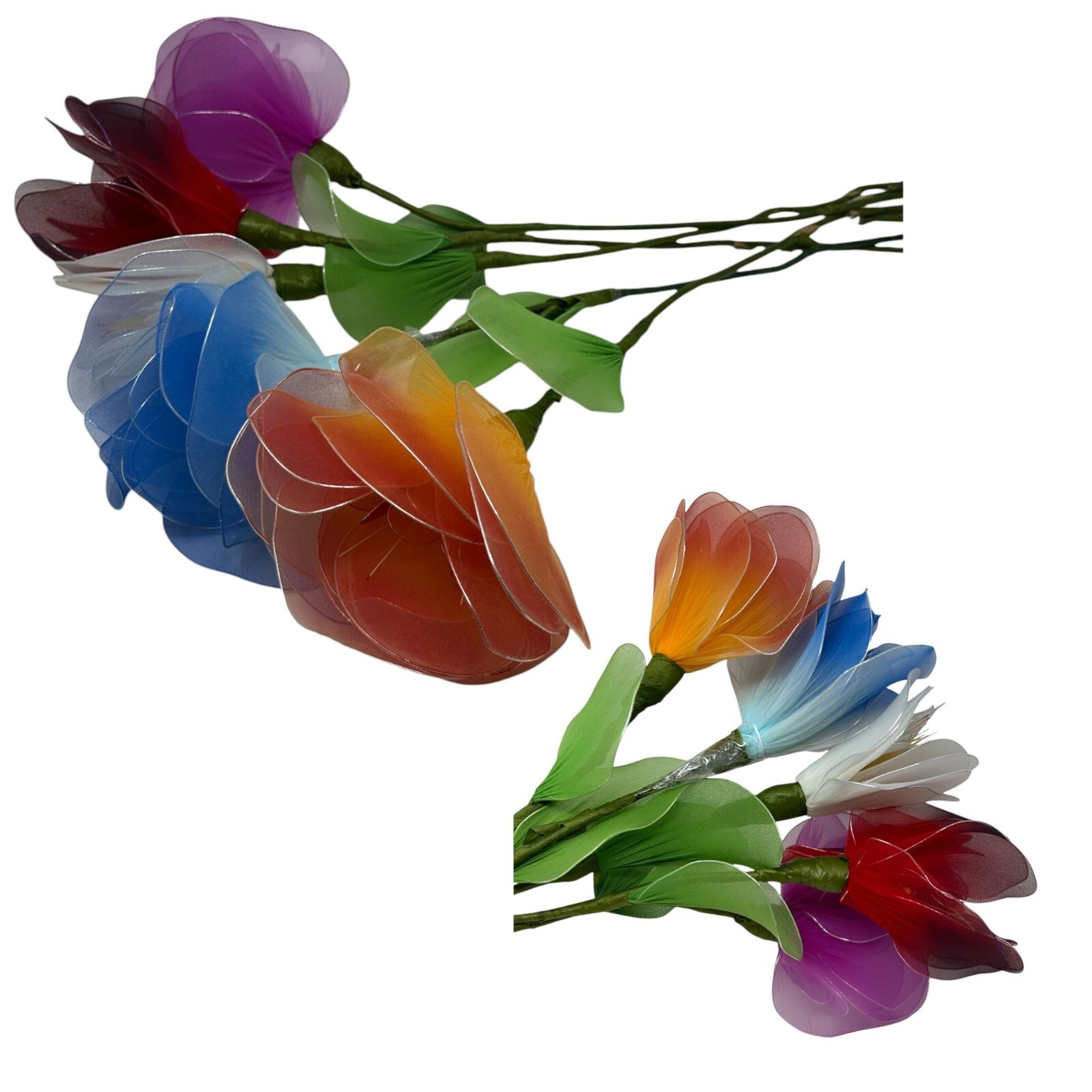 Handcrafted Artificial Multicolor Nylon Flowers Bouquet Home Event Decor