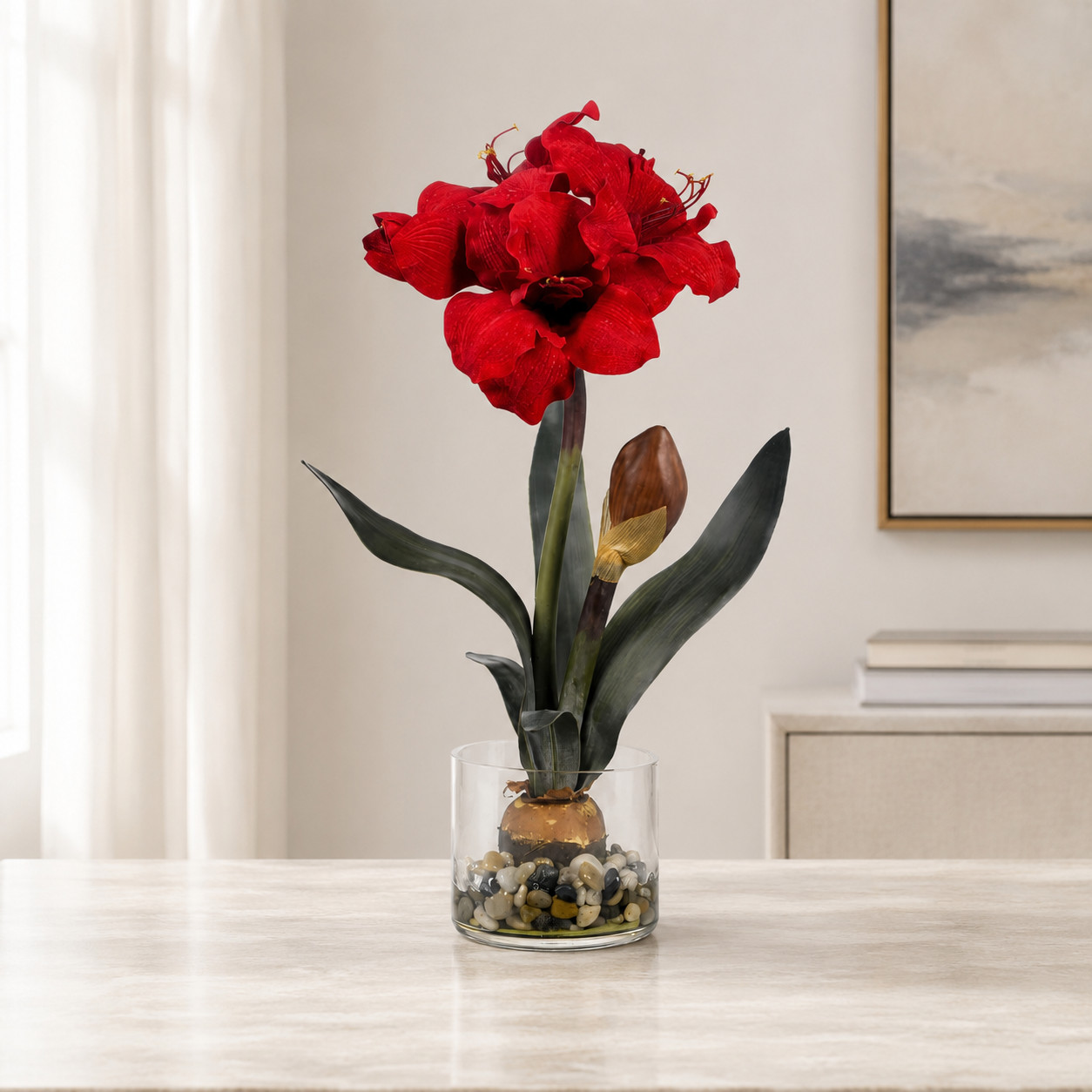 20″ Amaryllis w/Vase