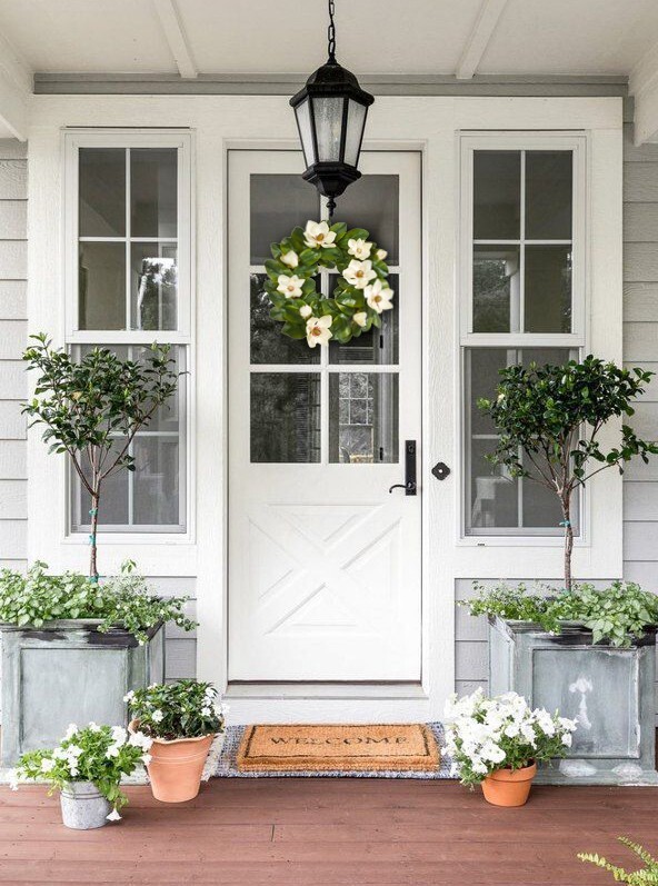Spring Wreath 23″ Artificial Flower Wreath Silk Floral for Front Door Home Decor