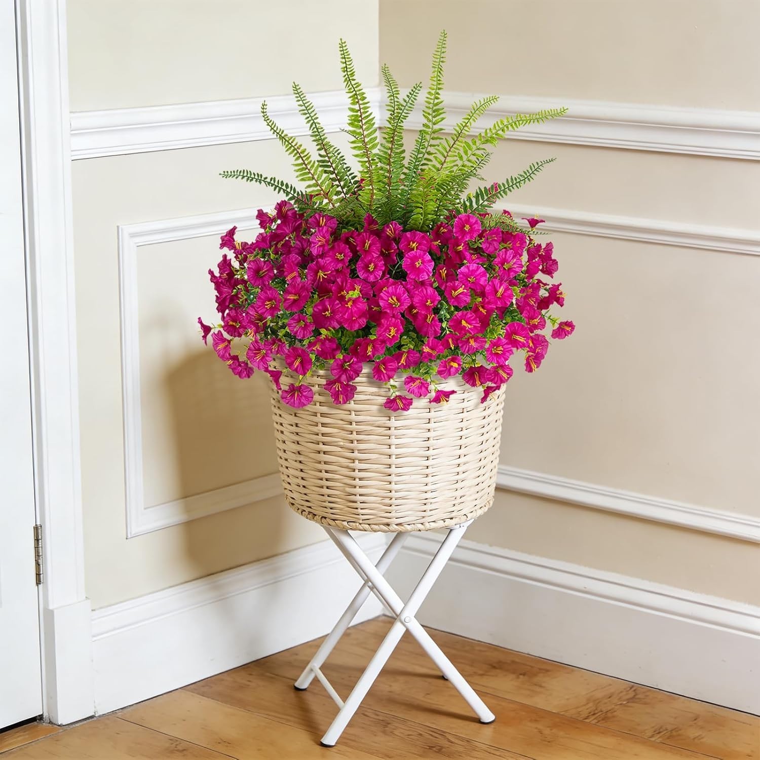 Vibrant Light Purple Faux Flowers & Ferns – Perfect for Spring Decor and Events