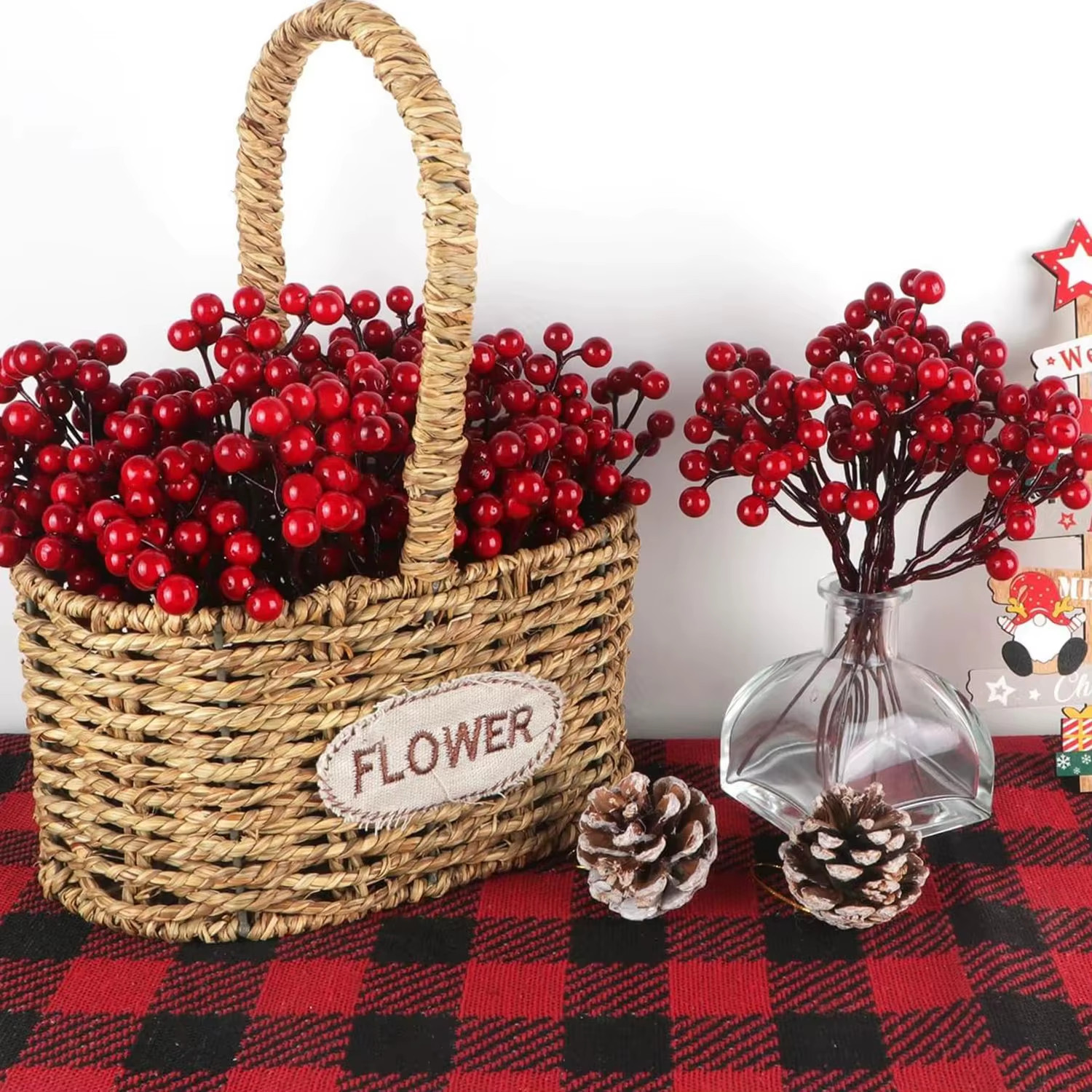 Artificial Holly Red Fruit Plant New Year Christmas Home Ornament Decoration NEW