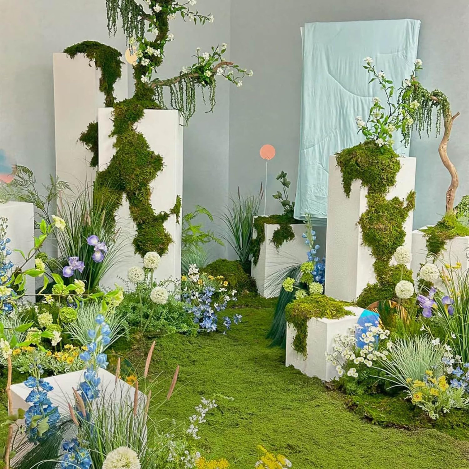 Artificial Moss Mat Green Faux Grass for Indoor Outdoor Decor Lush Lifelike