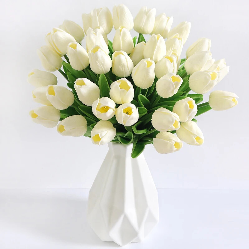 New 5/10Pieces Of Artificial Plant Tulip Soft Pole Room Dining Table Decoration