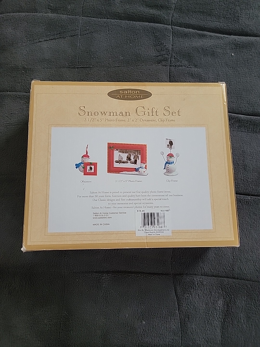 SALTON at HOME/SNOWMAN GIFT SET/PHOTO FRAME, CLIP FRAME, ORNAMENT~ Brand New